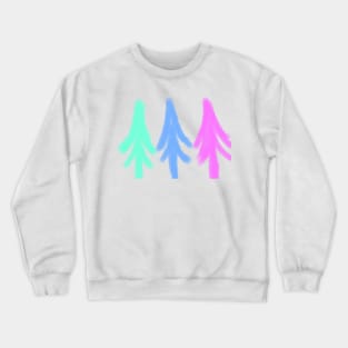 Purple blue orange watercolor Christmas tree art Crewneck Sweatshirt